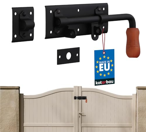 KOTARBAU® Torriegel 280 mm Rechts Türriegel Bolzenriegel Schubriegel Pulverbeschichtet Riegelverschluss Torverschluss Schwarz Top-Qualität Schlossriegel