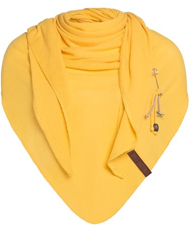 KNIT FACTORY - Lola Dreieckstuch - Fein Gestrickter Damen Schal - Tuch Schal - Für Frühling und Sommer - Baumwollmix - 190x85 cm
