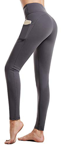 CAMBIVO Mallas Deporte Mujer, Leggins Deportivos Cintura Alta, Leggings Mallas Push up, Pantalones Yoga con Bolsillos para Yoga Pilates Gimnasio Deporte Gym Running