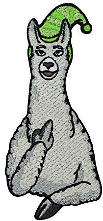 Finally Home Lamas mit Hüten Karl Mittelfinger Patch zum Aufbügeln | Lustige Alpaka Patches, Bügelflicken, Flicken, Aufnäher