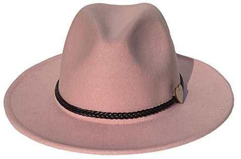 Xiang Ru Herren Damen Wolle Fedora Hut Elegant Breite Krempe Panama Trilby Filzhut mit Band Jazz Cowboy Cap