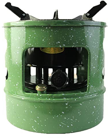 DONGCY Portatif Brûleur de Poêle Au Kérosène/Gas-Oil Poêle de Chauffage Camping Léger Au Kérosène pour Extérieur Patio Randonnée Réservoir de Carburant de Grande Capacité 3L,Green,Onesize