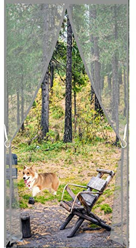 Magnetic Fly Screen Door 75 x 180 cm Quiet Auto Close Mesh Mosquito Door Easy to Install Without Drilling for French Doors, Greenhouse, Grey