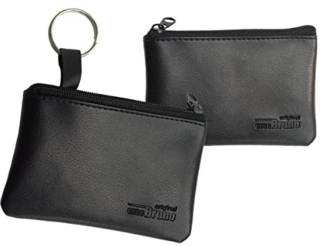Schlüsseltasche Leder Kunstleder schwarz 2 Stück Auto-Schlüsseletui Schlüsselmäppchen Soft PU