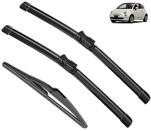 Kompatibel mit Fiat 500 312 2007–2017, Auto-Wischerblätter vorne und hinten, weiche Gummi-Scheibenwischer, Auto-Windschutzscheibe, 24 Zoll + 14 Zoll + 11 Zoll, Nicht für 500L (Color : 3 wipers)