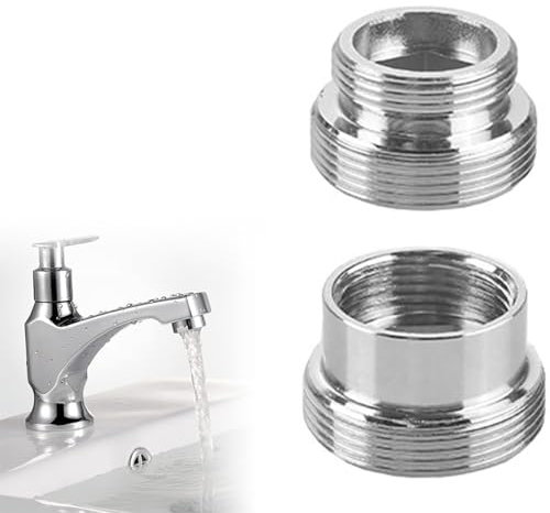 2 Pezzi Adattatore per Rubinetto in Metallo, 16-22 mm/22mm-16mm Adattatore per Depuratore e Aeratore Rubinetto, Filettatura Maschio Connettore Rubinetto Acqua e Cucina Adattatori Rubinetto
