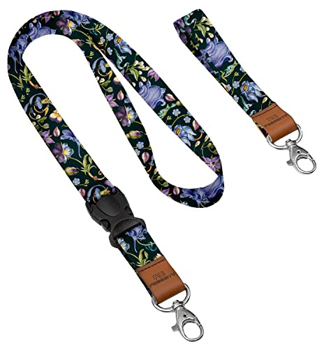 Personnalisé Lanière Cordon à votre Texte Cordon Cordon promotionnel pour badge imprimé Lanyard courroie de cou Strap Flowers [098]
