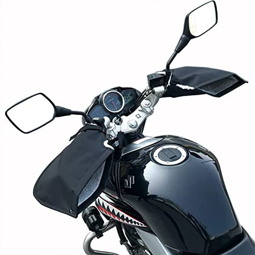 IBLUELOVER Handschuhe Motorradlenker Handwärmer Motorrad Lenkerhandschuhe Winter Warme Schutzhandschuh Wasserdicht Winddicht Fahrrad Muff Plüschfutter Lenkerzubehör für Roller Radsport