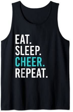 Eat Sleep Cheer Wiederhole Lustiges Cheerleading Tank Top