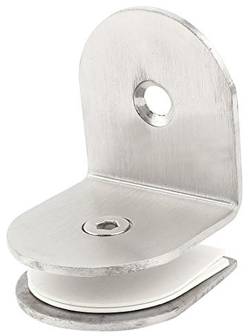 Glass Shelf Brackets,Glass Shelf Support,Cabinet Bathroom Right Angle Adjustable Movable Stainless Steel Clamp Clip Door Hinge for 8-15mm Glass