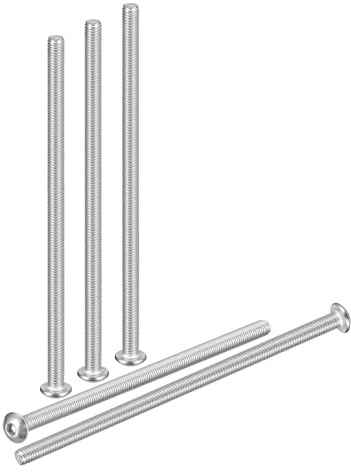 DTGN M5-0.8x120mm Vis à Tête Cylindrique à Six Pans Creux - 5 pcs - pour Vélo de Route, VTT, Voiture, Moto - Acier Inoxydable 304 Blanchi - Fixations à Entraînement Hexagonal