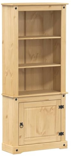 Aufbewahrungsschrank Küche Mehrzweckschrank Barschrank Standvitrine - Highboard Corona 74x38x170 cm Massivholz Kiefer für Schlafzimmer Küche Speisesaal Wohnstube