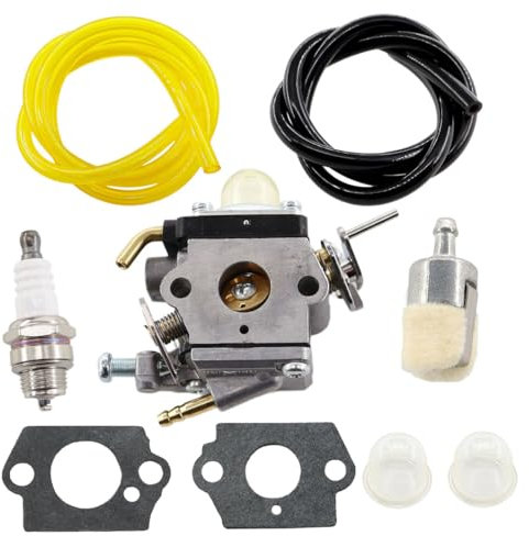MCHNIC Carburateur avec tuyau à essence, kit de filtre à essence pour Husqvarna 129C 129L 129R 129LDX 129RJ 129LK coupe-bordure remplace 545008097