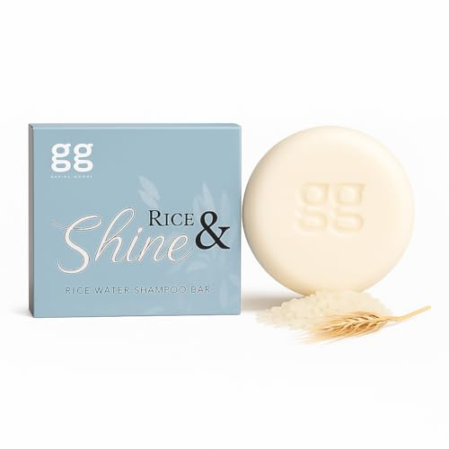 Rice Water Shampoo Bar, 65 g — Plastic-Free & Sulfate-Free — Strengthening & Shine — For All Hair Types — Travel-Friendly Solid Shampoo