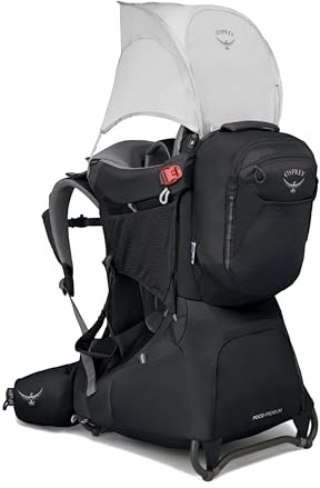 Osprey Poco Premium Child Baby Carrier Black One Size - Traveling Hiking Wakling Outdoors - Adjustable, Multi Storage & Organiser (W-RC Black O-S 550)