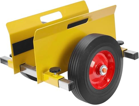 OKSTENCK Heavy Duty Panel Dolly,660 lb.Yellow Sheet Metal Solid Wheel with 10Solid Wheels,0-9Adjustable Carrier for Drywall,Sheet Metal,Siding and Door,All Terrain.