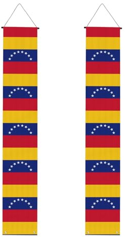 Bandera de Venezuela con impresión de bandera de Venezuela, telón de fondo para puerta de felicitaciones, apto para uso en interiores y exteriores, fácil instalación