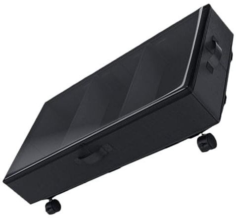 TOYANDONA Carro Organizador de Almacenamiento bajo Cama con Ruedas Compartimentos Bolsa para Ropa y Edredones Diseño Deslizante y Ventana Transparente Negro