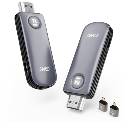 Émetteur et récepteur HDMI sans Fil, décodage 4K, 5G Plug & Play, portée de 50m, 1080p, Diffusion vidéo/Audio/fichiers Depuis Un Ordinateur Portable/PC/caméscope vers Un HDTV/projecteur/Moniteur