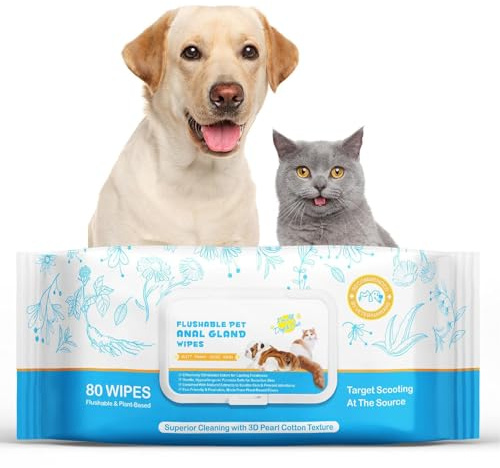 Dmuzsoih Lingettes Canines - Soins Doux pour Animaux de Compagnie | Lingettes Nettoyantes pour Chat et Zone Anale,Adapté aux Chiots, Chatons et Lapins, Toutes Tailles, Intérieur et
