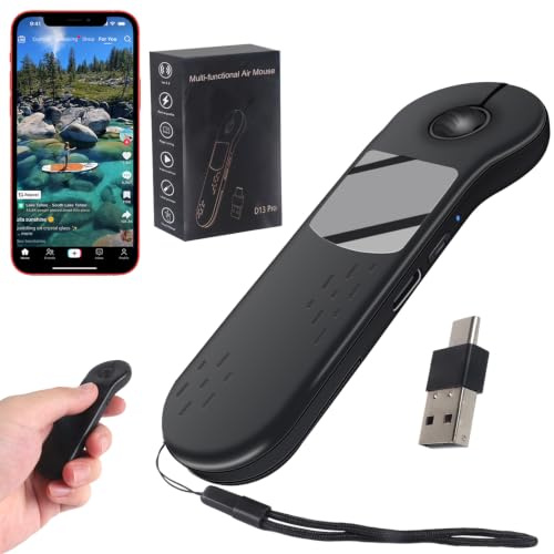 TikTok Fingerspitzen Scrolling Mini Bluetooth-Maus,BT5.3+2.4G+USB-C,Drei-Modus+Touchpad,4in1 Tragbare Page Turner Handheld Air Mouse Presenter Fernbedienung,Kabellose Finger Scroller für pad phone Mac