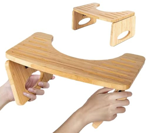 Sgabello WC Pieghevole - Sgabello Accovacciato 43x17x28 Cm, Sgabelli Vasino Da Bagno, Gradino WC Pieghevole In Legno Con Di Fissaggio In Metallo | Gradino Per Il Bagno Per Adulti E Bambini, S