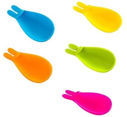 Ciieeo Soportes para Bolsitas de Té 5 Piezas de Silicona Forma de Conejo Flexibles y Coloridos, para Identificar Tazas Oficina