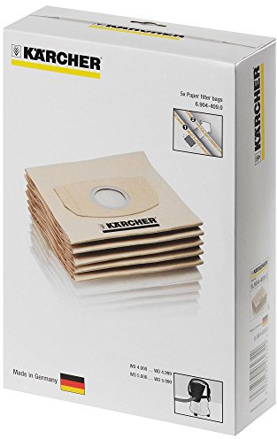 Kärcher 6.904-409.0 Sachet filtre papier (paquet de 5) pour aspirateurs eau et poussières WD 4290 / WD 5200M / WD 5300M / WD 5600MP