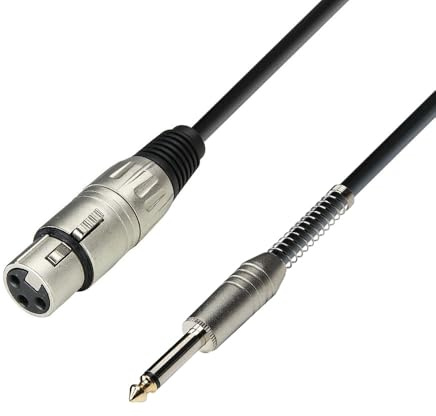 Adam Hall 3 Star Series 10m XLR Female to 6.3mm Jack Mono Microphone Cable