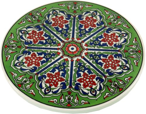 Orientalischer Keramikuntersetzer, rund mit Mandala Motiv, Muster 4