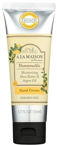 A LA MAISON Moisturizing Cream, Honeysuckle - Uses: Hand, Argan Oil, Pure Shea Butter, Essential Oils, Plant Based, Cruelty-Free, SLS and Paraben Free (1.7 Oz, 1 Pack)