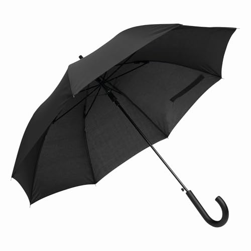 Preiswert&Gut Stockschirm Automatik für zuverlässigen Schutz, stabiler und windfester Regenschirm für Damen und Herren in schwarz, 103 cm