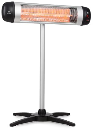 Blumfeldt Standing Infrared Heater, Wall Mount Patio Heater, 2500W Terrace Outdoor Heater for Garden and Home, Electric Patio Heaters, Safe, CO2-Free Energy Efficient IP34 Outdoor Electric Heater