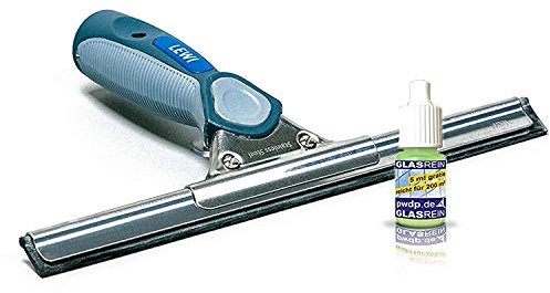 Profi-Fensterabzieher (15cm) von LEWI | Fensterwischer für kleine Fenster & Ecken | streifenfreies Ergebnis, ergonomischer Griff, Edelstahlschiene & Gummilippe | inkl. Gratisprobe Glasreiniger