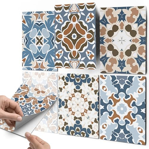 CREATISTO Mosaik-Fliesen Fliesenaufkleber Fliesenfolie - Klebefolie Aufkleber für Fliesen I Klebefliesen Deko Folien für Küche u. Bad/Badezimmer (20x25 cm I 48 -Teilig)