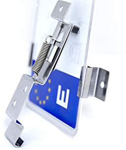 Soporte para matriculas INOX con Muelle (2 Unidades)