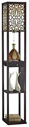 Artiva USA A808101EX Etagere Shelf Floor lamp with Drawer, 63, Expresso