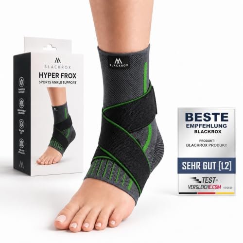 BLACKROX Sprunggelenkbandage [Vergleichssieger 2026] Links & Rechts | Gr. S-XL | Für Damen & Herren | Bandage für das Fußgelenk | Perfekt für Sport, Fußball, Joggen & Bodybuilding