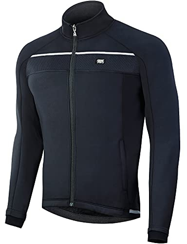 Souke Sports Winter Fahrradjacke Herren Thermo Radjacke mit Fleecefutter | Windschutz Rennrad Jacke,Wasserdichte Radlerjacke,Warme Atmungsaktiv Winterjacke für Radfahren,MTB,Laufen