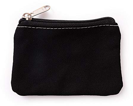 Hibate Canvas Schlüsseletui Schlüsseltasche Schlüsselmäppchen Klein für Herren Damen (Schwarz)