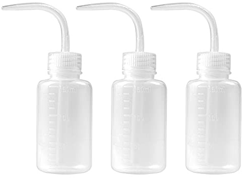 Tatuering tvättflaska, Happybase 150 ml vattenspruta suckulent vattning, ekonomisk plast klämtvätt för medicinskt labb, tatueringstillbehör, bevattning klämning (3-pack)