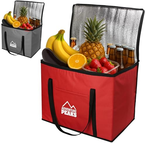 ADVENTURE PEAKS Cooler Bag Insulated Lunch Bag 30L- Leak Resistant Cool Box with Handle Shoulder Straps & Pocket - Thermal Cool Bags for Food and Drink - Picnic Camping Beach Travel BBQ