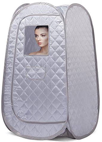 Smartmak Tente de Sauna à Vapeur Portable, Spa Personnel Complet, léger et Pliable pour thérapie de désintoxication, cuiseur Vapeur Non Inclus (L x l x H) 80 x 80 x 140,2 cm, Gris