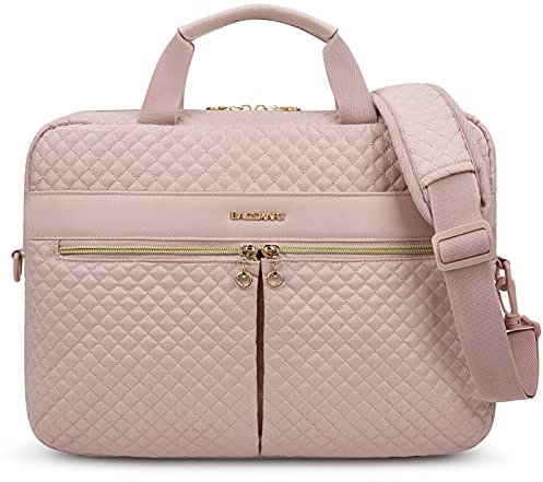 bagsmart Laptoptasche, 15,6-Zoll-Aktentasche für Frauen, große Laptoptasche, Computertasche, Büro, Reisen, Business,Pink
