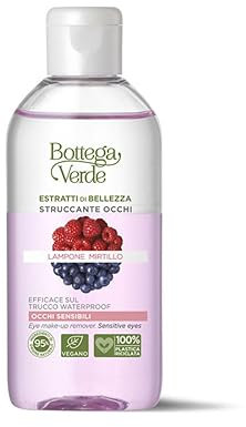 Bottega Verde - Estratti di Bellezza, Struccante Occhi, 100 ml, con Lampone e Mirtillo, Efficace Delicato, per Occhi Sensibili, Efficace sul Trucco Waterproof