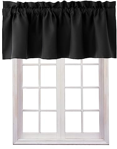 SMELEYOU Rideau Occultant Noir de Café - Pelmets pour Windows 45x145cm - Black Out Valignons de Camarade pour Cuisine et Placard