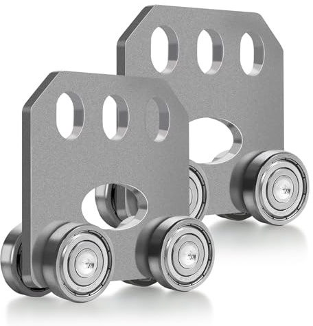 2 ruote per porte scorrevoli con 4 ruote in acciaio, a forma di carrello, a sfera scanalata, stabile rotolo saldato fai da te per carrelli mobili a casa e a travi