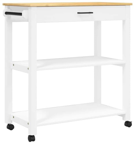 vidaXL Köksvagn MONZA 84x40x88,5 cm massivt furu, köksförvaringsvagn, vagn, tevagn, grönsaksvagn, vagnar, tevagnar, serveringsvagn, serveringsvagnar