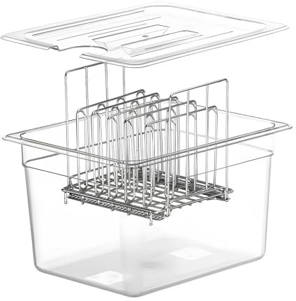 Récipient Sous Vide - 11L, Conteneur Cuisson Sous avec Séparateur de Séparateurs Amovibles en Acier Inoxydable - Pour Cuiseur Sous Vide, Récipient Transparent Multifonction (sans BPA)