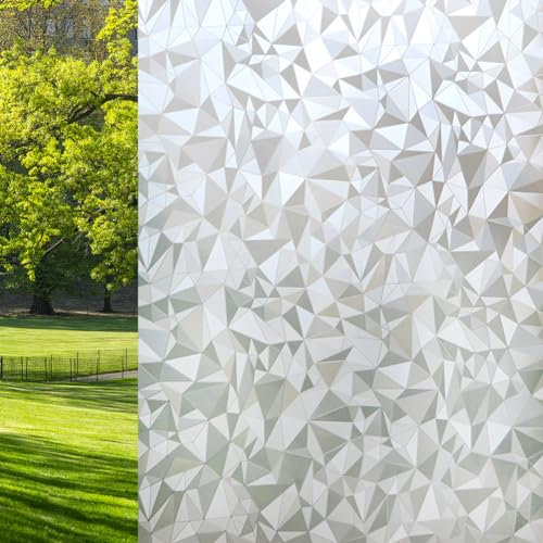 VSUDO Privacy Window Film, Diamond Pattern Window Tint for Home, Static Cling Window Glass Sticker (30x400 cm)